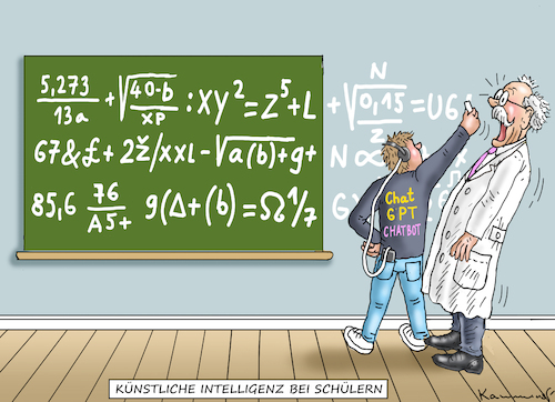 Cartoon: KÜNSTLICHE INTELLIGENZ (medium) by marian kamensky tagged künstliche,intelligenz,bei,schülern,chatbot,chat,gpt,künstliche,intelligenz,bei,schülern,chatbot,chat,gpt