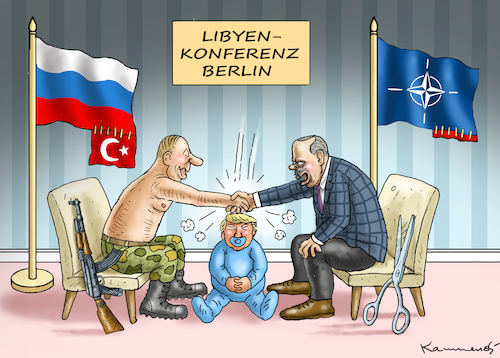 Cartoon: LIBYEN-KONFERENZ IN BERLIN (medium) by marian kamensky tagged afrin,kurden,erdogan,syrien,aramenien,genozid,präsidentenwahlen,türkeiwahlen,kurdistan,trump,is,putin,libyen,konferenz,berlin,afrin,kurden,erdogan,syrien,aramenien,genozid,präsidentenwahlen,türkeiwahlen,kurdistan,trump,is,putin,libyen,konferenz,berlin