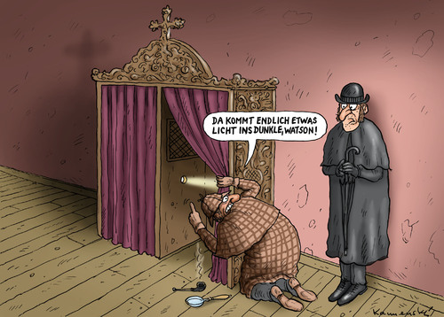 Cartoon: Licht in der Dunkelheit (medium) by marian kamensky tagged katholische,kirche,skandal,aufklärung,missbrauchsvorwürfe,katholische,kirche,skandal,aufklärung,missbrauchsvorwürfe