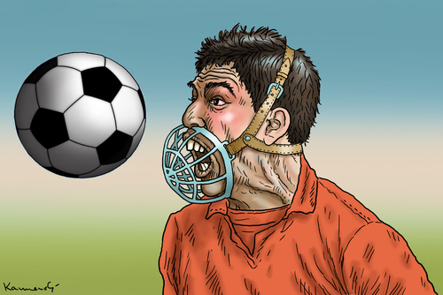 Cartoon: Luis Suarez (medium) by marian kamensky tagged fifa,wm,brasilien,katar,korruption,fussball,sepp,blatter,luis,suarez,portugal,papst,franziskus,fifa,wm,brasilien,katar,korruption,fussball,sepp,blatter,luis,suarez,portugal,papst,franziskus