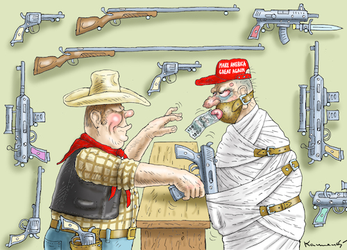 Cartoon: MAKE AMERICA GREAT AGAIN (medium) by marian kamensky tagged terror,attack,in,florida,parkland,highschool,nra,terror,attack,in,florida,parkland,highschool,nra