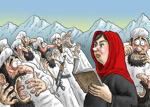 Malala Yousafzai By marian kamensky | Politics Cartoon | TOONPOOL