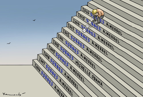 Cartoon: MERKEL DIE MÄCHTIGSTE (medium) by marian kamensky tagged magazin,forbes,merkel,merkel,forbes,magazin