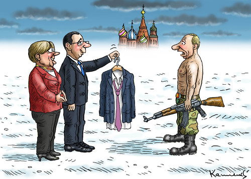 MERKEL UND HOLLANDE IN MOSKAU