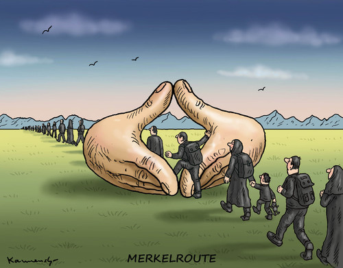 Cartoon: MERKELRAUTE (medium) by marian kamensky tagged eu,flüchtlinge,asyl,politik,willkommenskultur,terrorismus,heidenau,viktor,orban,horst,seehofer,bayern,eu,flüchtlinge,asyl,politik,willkommenskultur,terrorismus,heidenau,viktor,orban,horst,seehofer,bayern