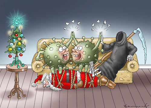 Cartoon: MERRY CHRISTMAS ! (medium) by marian kamensky tagged coronavirus,epidemie,gesundheit,panik,stillegung,george,floyd,twittertrump,pandemie,weihnachten,santa,klaus,coronavirus,epidemie,gesundheit,panik,stillegung,george,floyd,twittertrump,pandemie,weihnachten,santa,klaus