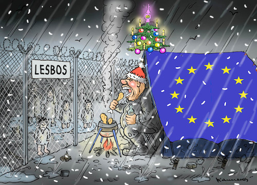 Cartoon: MERRY CHRISTMAS LESBOS ! (medium) by marian kamensky tagged merkel,seehofer,unionskrise,csu,cdu,flüchtlinge,kontrollzentren,für,salvini,defizit,plastiktütenverbot,groko,klimapaket,parteitag,merz,akk,söder,klimagipfel,madrid,lesbos,merkel,seehofer,unionskrise,csu,cdu,flüchtlinge,kontrollzentren,für,salvini,defizit,plastiktütenverbot,groko,klimapaket,parteitag,merz,akk,söder,klimagipfel,madrid,lesbos