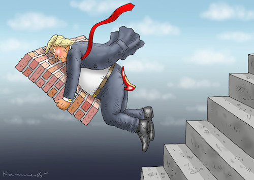 Cartoon: MEXIKO ZAHLT FÜR DEN HIGH HEEL (medium) by marian kamensky tagged obama,trump,präsidentenwahlen,usa,baba,vanga,republikaner,inauguration,demokraten,wikileaks,faschismus,jamal,khashoggi,shutdown,happy,new,year,2019,nancy,pelosi,obama,trump,präsidentenwahlen,usa,baba,vanga,republikaner,inauguration,demokraten,wikileaks,faschismus,jamal,khashoggi,shutdown,happy,new,year,2019,nancy,pelosi