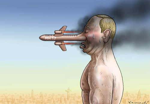 Cartoon: MH17 LÜGE (medium) by marian kamensky tagged mh17,putin,flugzeugaschus,buk,rakete,holländischer,botschafter,mh17,putin,flugzeugaschus,buk,rakete,holländischer,botschafter