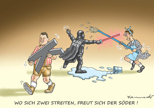 Cartoon: ÖDER SÖDER FREUT SICH (medium) by marian kamensky tagged merkel,seehofer,unionskrise,csu,cdu,flüchtlinge,kontrollzentren,für,salvini,defizit,plastiktütenverbot,groko,klimapaket,parteitag,merz,akk,söder,merkel,seehofer,unionskrise,csu,cdu,flüchtlinge,kontrollzentren,für,salvini,defizit,plastiktütenverbot,groko,klimapaket,parteitag,merz,akk,söder