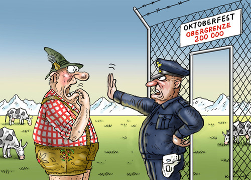 Cartoon: OKTOBERFESTOBERGRENZE (medium) by marian kamensky tagged wiesn,oktoberfest,münchen,obergrenze,seehofer,csu,wiesn,oktoberfest,münchen,obergrenze,seehofer,csu