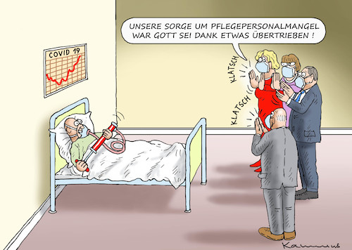 Cartoon: ORDENTLICH KLATSCHEN REICHT (medium) by marian kamensky tagged coronavirus,epidemie,gesundheit,panik,stillegung,trump,pandemie,coronavirus,epidemie,gesundheit,panik,stillegung,trump,pandemie