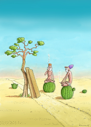 Cartoon: Pause (medium) by marian kamensky tagged humor,fakir,tradition,kultur,indien,inder,stuhl,sitzen,natur,pause