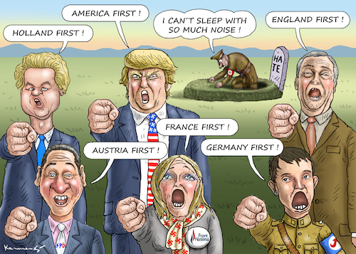 Cartoon: NAZIS FIRST (medium) by marian kamensky tagged obama,trump,präsidentenwahlen,usa,baba,vanga,republikaner,inauguration,demokraten,wikileaks,faschismus,obama,trump,präsidentenwahlen,usa,baba,vanga,republikaner,inauguration,demokraten,wikileaks,faschismus