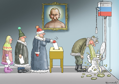 Cartoon: PRÄSIDENTENWAHL IN RUSSLAND (medium) by marian kamensky tagged theresa,may,putin,sergei,skripal,novichok,russia,kgb,poison,attack,england,agents,präsidentenwahl,in,russland,theresa,may,putin,sergei,skripal,novichok,russia,kgb,poison,attack,england,agents,präsidentenwahl,in,russland