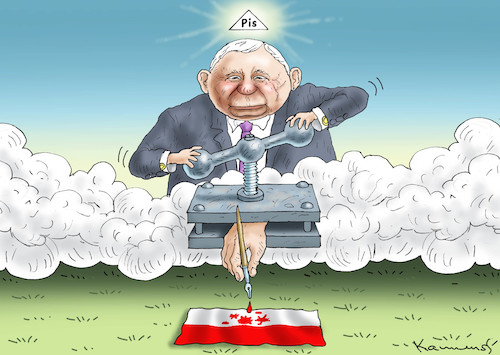 Cartoon: PRESSE IN POLEN (medium) by marian kamensky tagged presse,in,polen,presse,in,polen