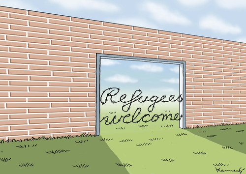 Cartoon: REFUGEES WELCOME (medium) by marian kamensky tagged eu,flüchtlinge,asyl,politik,willkommenskultur,terrorismus,heidenau,horst,seehofer,bayern,eu,flüchtlinge,asyl,politik,willkommenskultur,terrorismus,heidenau,horst,seehofer,bayern