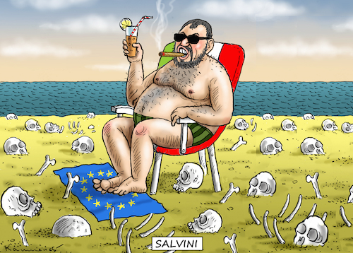 Cartoon: RELAXED SALVINI (medium) by marian kamensky tagged merkel,seehofer,unionskrise,csu,cdu,flüchtlinge,kontrollzentren,für,salvini,defizit,scheuer,maut,merkel,seehofer,unionskrise,csu,cdu,flüchtlinge,kontrollzentren,für,salvini,defizit,scheuer,maut