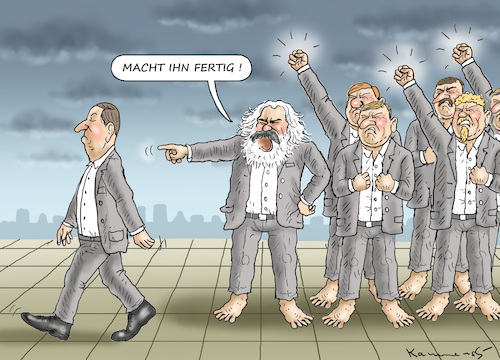 Cartoon: REVOLUTION OF KARL MARX (medium) by marian kamensky tagged karl,marx,revolution,proletariat,karl,marx,revolution,proletariat