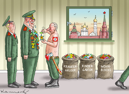 Cartoon: RUSSISCHE KRIEGSHELDEN (medium) by marian kamensky tagged putin,ausgeladen,friedensgipfel,russische,kriegshelden,putin,ausgeladen,friedensgipfel,russische,kriegshelden