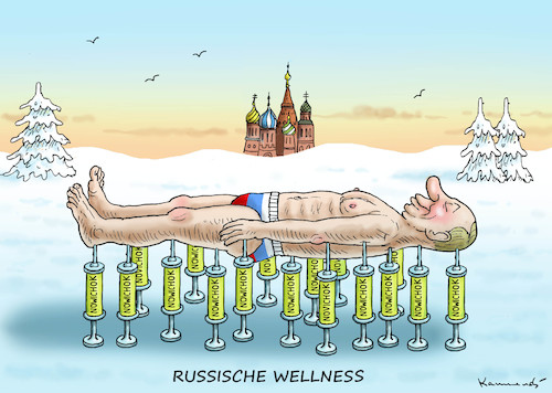 Cartoon: RUSSISCHE WELLNES (medium) by marian kamensky tagged theresa,may,putin,sergei,skripal,novichok,russia,kgb,poison,attack,england,agents,theresa,may,putin,sergei,skripal,novichok,russia,kgb,poison,attack,england,agents