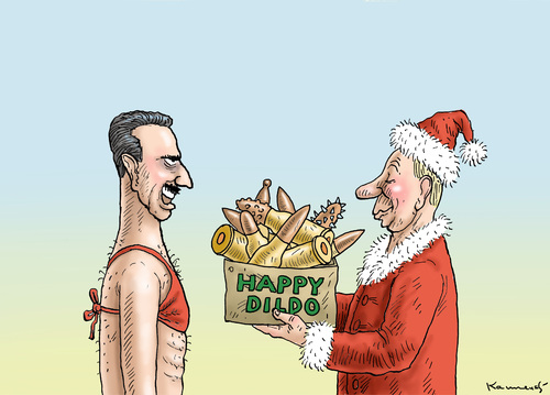 Cartoon: SANTA PUTIN BESCHENKT ASSAD (medium) by marian kamensky tagged türkei,gegen,is,kurden,syrien,terror,putin,assad,waffenruhe,beendetet,türkei,gegen,is,kurden,syrien,terror,putin,assad,waffenruhe,beendetet