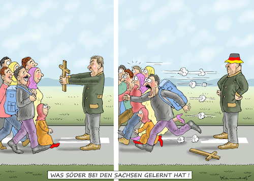 Cartoon: SCHLAUER SÖDER (medium) by marian kamensky tagged pegida,polizei,sachsen,dresden,rechtsradikalismus,lka,söder,pegida,polizei,sachsen,dresden,rechtsradikalismus,lka,söder