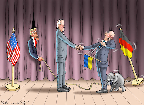 Scholz Besucht Biden By Marian Kamensky Politics Cartoon Toonpool