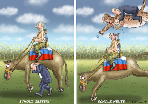 Cartoon: SCHOLZ GESTERN UND HEUTE (medium) by marian kamensky tagged flucht,aus,cherson,putin,energieterror,weihnachtsgenozid,in,der,ukraine,abrams,zuckerberg,trump,facebook,leopard,flucht,aus,cherson,putin,energieterror,weihnachtsgenozid,in,der,ukraine,abrams,zuckerberg,trump,facebook,leopard