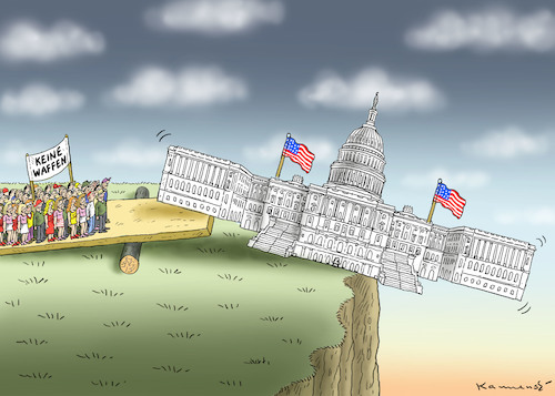 Cartoon: SCHÜLERDEMO IN WASHINGTON (medium) by marian kamensky tagged schülerdemo,in,washington,schülerdemo,in,washington