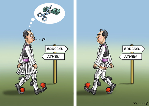 Cartoon: SCHULDENSCHNITT (medium) by marian kamensky tagged alexis,tsipras,griechenland,rettungsschirm,eu,schuldenschnittgriechowestern,alexis,tsipras,griechenland,rettungsschirm,eu,schuldenschnittgriechowestern