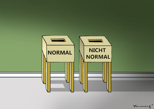 Cartoon: SEID NORMAL ! (medium) by marian kamensky tagged merkel,versus,schulz,wahlkampf,2017,tv,duell,spd,cdu,merkel,versus,schulz,wahlkampf,2017,tv,duell,spd,cdu