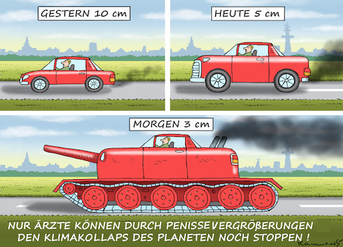 Cartoon: SEIT JAHRZEHNTEN SCHRUMPFEN (medium) by marian kamensky tagged fridays,for,future,greta,thunberg,schulstreik,klimarettung,co2,suv,fridays,for,future,greta,thunberg,schulstreik,klimarettung,co2,suv