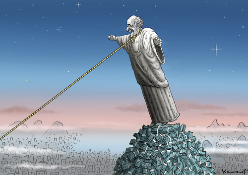 Cartoon: SEPPS ENTDEPPERUNG (medium) by marian kamensky tagged fbi,und,blatter,fifa,fussbal,korruption,rücktritt,fbi,und,blatter,fifa,fussbal,korruption,rücktritt