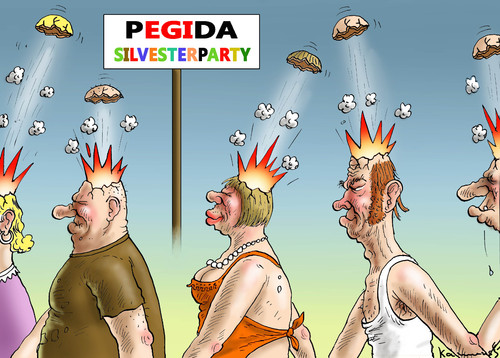 Cartoon: SILVESTERPARTY IN DRESDEN (medium) by marian kamensky tagged silvesterparty,in,dresden,pegida,silvesterparty,in,dresden,pegida