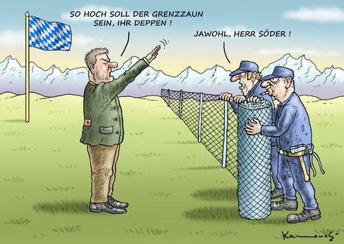 Cartoon: SÖDER (medium) by marian kamensky tagged eu,flüchtlinge,asyl,politik,willkommenskultur,terrorismus,heidenau,söder,horst,seehofer,bayern,eu,flüchtlinge,asyl,politik,willkommenskultur,terrorismus,heidenau,söder,horst,seehofer,bayern