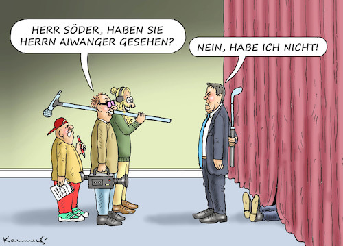 Cartoon: SÖDER AHNUNGSLOS (medium) by marian kamensky tagged eiwanger,in,impfnot,söder,freie,wähler,eiwanger,in,impfnot,söder,freie,wähler