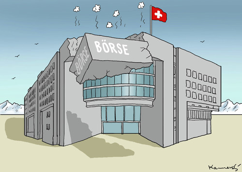 Cartoon: STURZ DER SCHWEIZER BÖRSE (medium) by marian kamensky tagged sturz,der,schweizer,börse,sturz,der,schweizer,börse