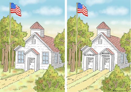 Cartoon: SUTHERLAND SPRINGS (medium) by marian kamensky tagged sutherland,springs,sutherland,springs