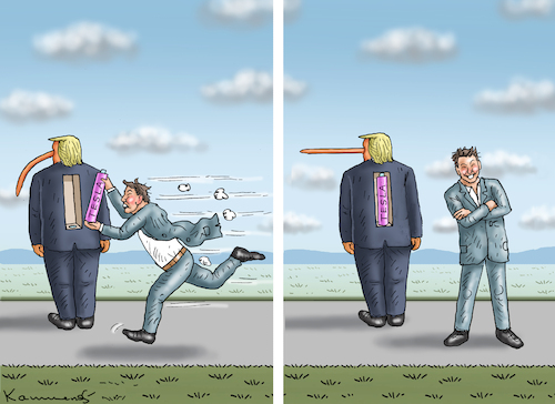 Cartoon: TESLA-POWER (medium) by marian kamensky tagged tesla,power,musk,trump,faschismus,tesla,power,musk,trump,faschismus