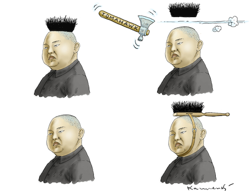 Cartoon: TOMAHAWKTHERAPIE FÜR KIM JONG UN (medium) by marian kamensky tagged assad,in,chan,schaichun,sarin,giftgasanschlag,putin,trump,kim,jong,un,tomahawk,assad,in,chan,schaichun,sarin,giftgasanschlag,putin,trump,kim,jong,un,tomahawk