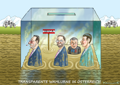 Cartoon: TRANSPARENTE WAHLEN IN ÖSTERREIC (medium) by marian kamensky tagged wahlen,in,österreich,kurz,fpö,spö,pilz,parteienfilz,populismus,wahlen,in,österreich,kurz,fpö,spö,pilz,parteienfilz,populismus