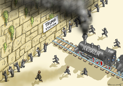 Cartoon: TRUMP-BAHNHOF IN JERUSALEM (medium) by marian kamensky tagged obama,trump,präsidentenwahlen,usa,baba,vanga,republikaner,inauguration,demokraten,jerusalem,palästina,israel,wikileaks,faschismus,obama,trump,präsidentenwahlen,usa,baba,vanga,republikaner,inauguration,demokraten,jerusalem,palästina,israel,wikileaks,faschismus