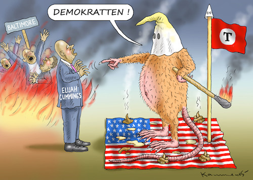 Cartoon: TRUMP ATTACKIERT BALTIMORE (medium) by marian kamensky tagged brexit,theresa,may,england,eu,schottland,weicher,wahlen,boris,johnson,nigel,farage,ostern,seidenstrasse,xi,jinping,referendum,trump,monsanto,bayer,glyphosa,strafzölle,brexit,theresa,may,england,eu,schottland,weicher,wahlen,boris,johnson,nigel,farage,ostern,seidenstrasse,xi,jinping,referendum,trump,monsanto,bayer,glyphosa,strafzölle