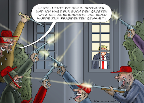 Cartoon: TRUMP BLEIBT FÜR IMMER! (medium) by marian kamensky tagged us,wahlen,joe,biden,trump,corona,bob,woodward,us,wahlen,joe,biden,trump,corona,bob,woodward