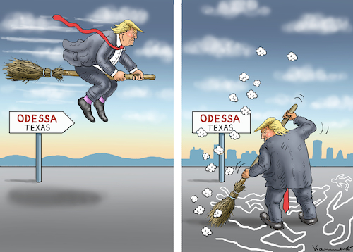 Cartoon: TRUMP HILFT IN ODESSA (medium) by marian kamensky tagged brexit,theresa,may,england,eu,schottland,weicher,wahlen,boris,johnson,nigel,farage,ostern,seidenstrasse,xi,jinping,referendum,trump,monsanto,bayer,glyphosa,strafzölle,odessa,brexit,theresa,may,england,eu,schottland,weicher,wahlen,boris,johnson,nigel,farage,ostern,seidenstrasse,xi,jinping,referendum,trump,monsanto,bayer,glyphosa,strafzölle,odessa