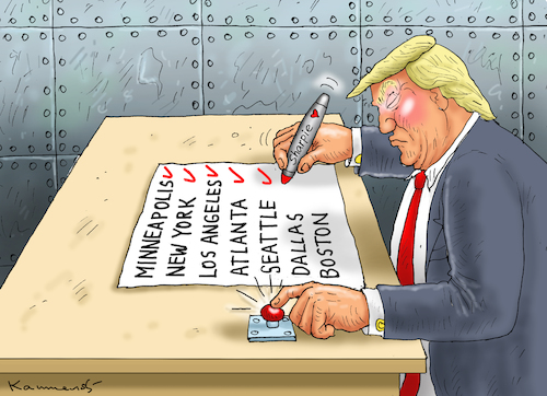 Cartoon: TRUMP IM FÜHRERATOMBUNKER (medium) by marian kamensky tagged coronavirus,epidemie,gesundheit,panik,stillegung,george,floyd,twittertrump,pandemie,coronavirus,epidemie,gesundheit,panik,stillegung,george,floyd,twittertrump,pandemie