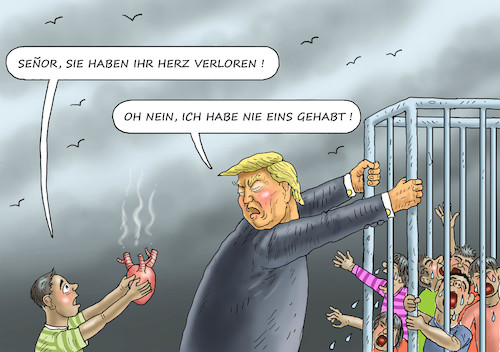 Cartoon: TRUMP UND DIE IMMIGRANTEN (medium) by marian kamensky tagged obama,trump,präsidentenwahlen,usa,baba,vanga,republikaner,inauguration,demokraten,wikileaks,faschismus,nationalgarde,mexikomauer,obama,trump,präsidentenwahlen,usa,baba,vanga,republikaner,inauguration,demokraten,wikileaks,faschismus,nationalgarde,mexikomauer