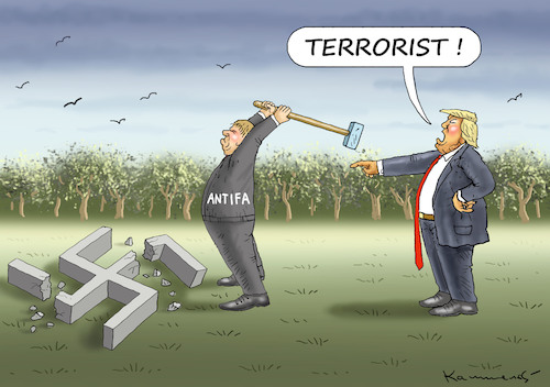 Cartoon: TRUMP WILL ANTIFA VERBIETEN (medium) by marian kamensky tagged brexit,theresa,may,england,eu,schottland,weicher,wahlen,boris,johnson,nigel,farage,ostern,seidenstrasse,xi,jinping,referendum,trump,monsanto,bayer,glyphosa,strafzölle,brexit,theresa,may,england,eu,schottland,weicher,wahlen,boris,johnson,nigel,farage,ostern,seidenstrasse,xi,jinping,referendum,trump,monsanto,bayer,glyphosa,strafzölle