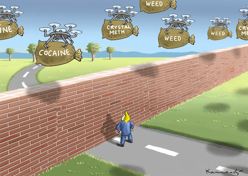 Cartoon: Trumps Mauer zu Mexiko (medium) by marian kamensky tagged obama,trump,präsidentenwahlen,usa,baba,vanga,republikaner,demokraten,faschismus,trumps,mauer,zu,mexiko,obama,trump,präsidentenwahlen,usa,baba,vanga,republikaner,demokraten,faschismus,trumps,mauer,zu,mexiko